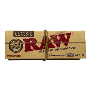 RAW Classic Natural Single Wide Rolling Papers + Tips