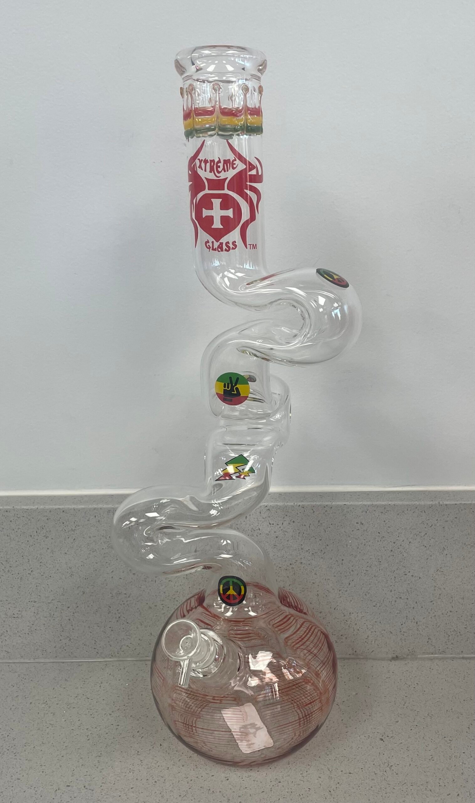 BONG 21" CLEAR RED LOGO 5MM